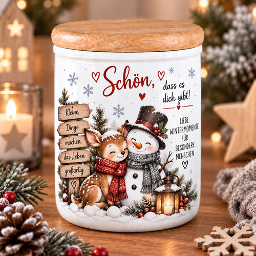 Keramikdose mit holzdeckel - mit,