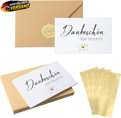 Dankeskarten blanko stück - 40,