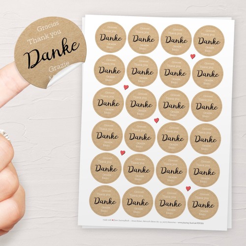 48x danke aufkleber - aufkleber,